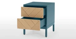 Mesa de noche Mera – Roble y azul cerceta