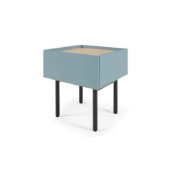 Mesa de noche Mino – Azul cerceta y roble