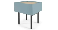 Mesa de noche Mino – Azul cerceta y roble