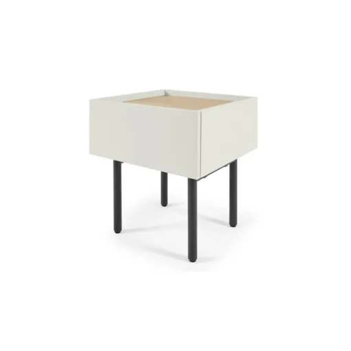 Mesa de noche Mino – Roble y blanco marfil
