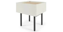 Mesa de noche Mino – Roble y blanco marfil