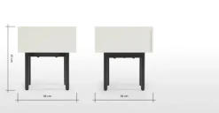 Mesa de noche Mino – Roble y blanco marfil
