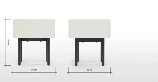 Mesa de noche Mino – Roble y blanco marfil