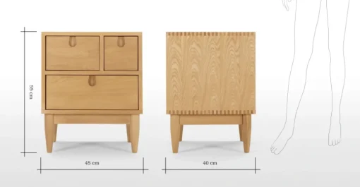 Mesa de noche Multicajones Penn – Roble