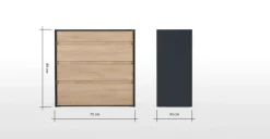 Mesa de noche Stu – Efecto roble y azul océano