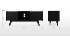 Mueble multimedia Albers – Roble teñido de negro