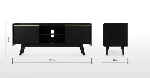 Mueble multimedia Albers – Roble teñido de negro