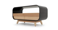 Mueble multimedia compacto Esme – Negro y fresno