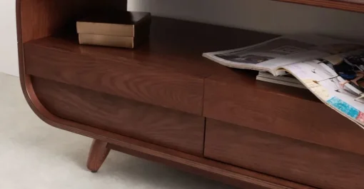 Mueble multimedia compacto Esme – Fresno oscuro
