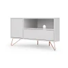 Mueble multimedia esquinero Elona – Gris y cobre
