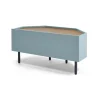 Mueble multimedia esquinero Mino – Roble y azul