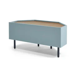 Mueble multimedia esquinero Mino – Roble y azul