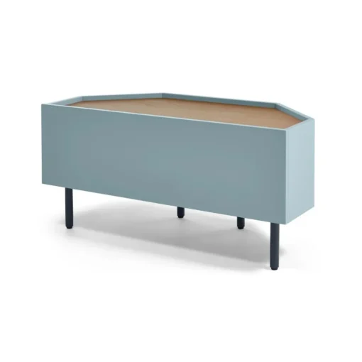 Mueble multimedia esquinero Mino – Roble y azul