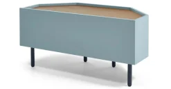 Mueble multimedia esquinero Mino – Roble y azul