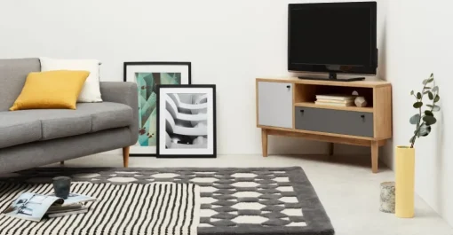 Mueble multimedia esquinero Campton – Roble