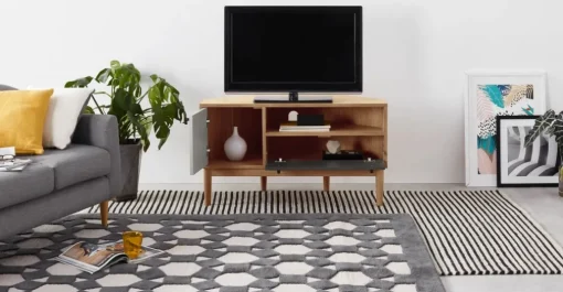 Mueble multimedia esquinero Campton – Roble
