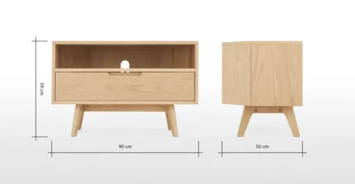 Mueble multimedia esquinero Jenson – Roble
