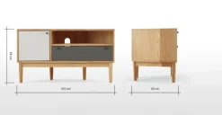 Mueble multimedia esquinero Campton – Roble