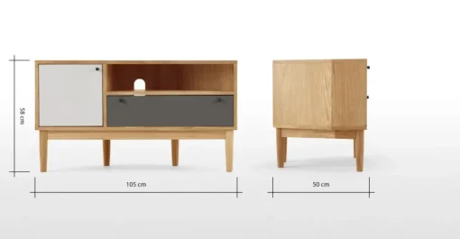 Mueble multimedia esquinero Campton – Roble