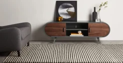 Mueble multimedia Fonteyn – Nogal y gris