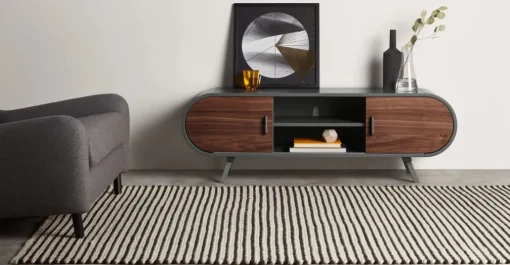 Mueble multimedia Fonteyn – Nogal y gris