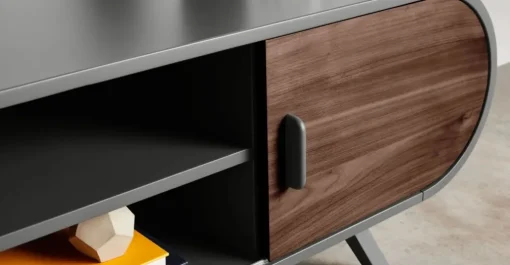Mueble multimedia Fonteyn – Nogal y gris