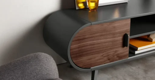 Mueble multimedia Fonteyn – Nogal y gris