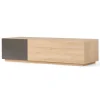 Mueble multimedia Hopkins – Roble y gris