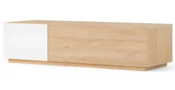 Mueble multimedia Hopkins – Roble y blanco
