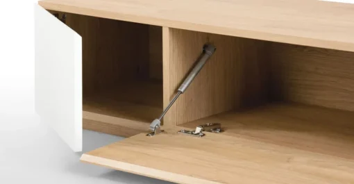 Mueble multimedia Hopkins – Roble y blanco