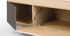 Mueble multimedia Hopkins – Roble y gris