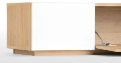 Mueble multimedia Hopkins – Roble y blanco