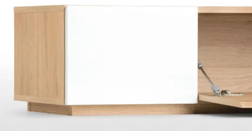 Mueble multimedia Hopkins – Roble y blanco