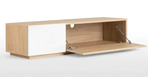 Mueble multimedia Hopkins – Roble y blanco