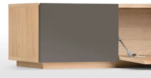 Mueble multimedia Hopkins – Roble y gris