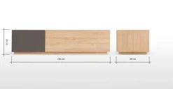 Mueble multimedia Hopkins – Roble y gris