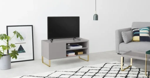 Mueble multimedia pintado Lenny – Gris