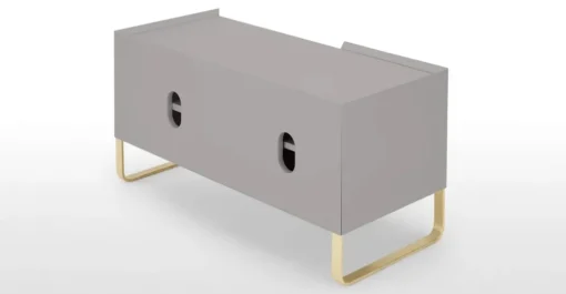 Mueble multimedia pintado Lenny – Gris