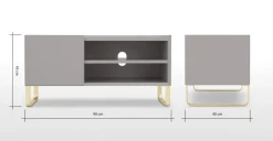 Mueble multimedia pintado Lenny – Gris