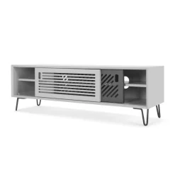 Mueble multimedia Pointillee – Gris y blanco