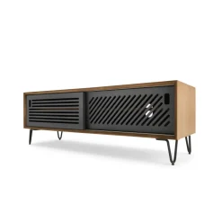 Mueble multimedia Pointillee – Nogal y gris