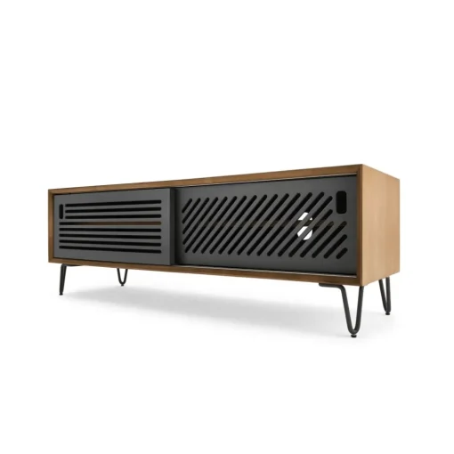 Mueble multimedia Pointillee – Nogal y gris