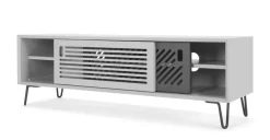 Mueble multimedia Pointillee – Gris y blanco