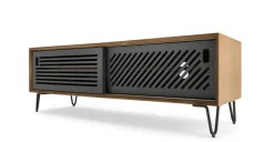 Mueble multimedia Pointillee – Nogal y gris