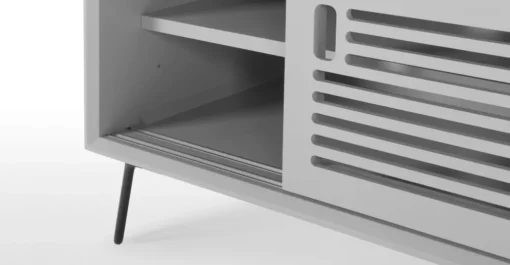 Mueble multimedia Pointillee – Gris y blanco