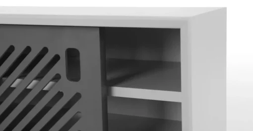 Mueble multimedia Pointillee – Gris y blanco