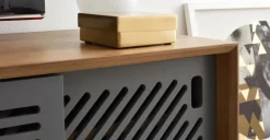 Mueble multimedia Pointillee – Nogal y gris