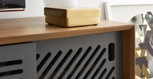 Mueble multimedia Pointillee – Nogal y gris