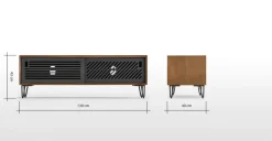 Mueble multimedia Pointillee – Nogal y gris