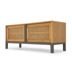 Mueble multimedia Reema – Roble y gris